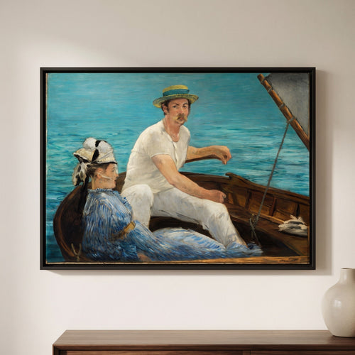 Édouard Manet — Boating — framed canvas print, shown on a wall