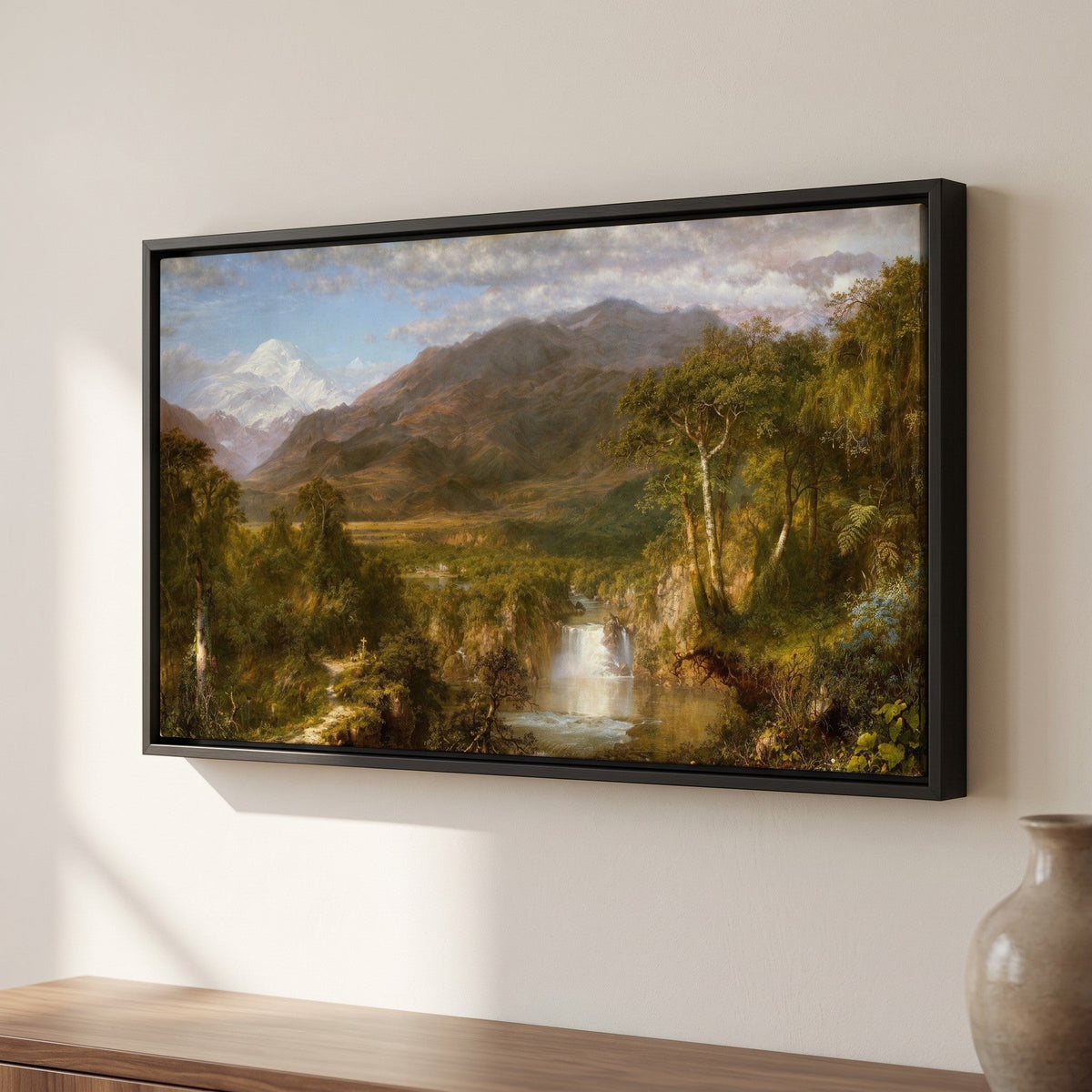 Frederic Edwin Church — Heart of the Andes — framed canvas print, shown on a wall
