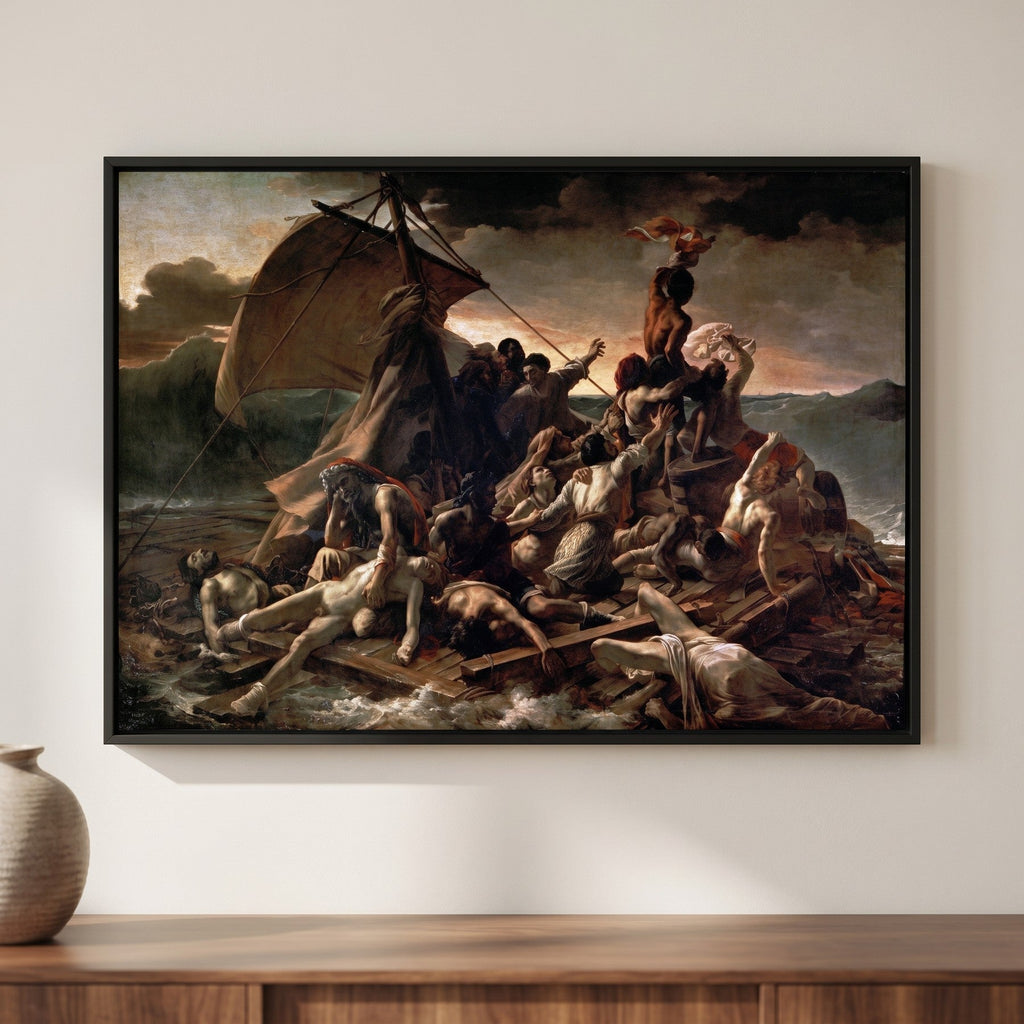 Théodore Géricault — The Raft of the Medusa — framed canvas print, shown on a wall