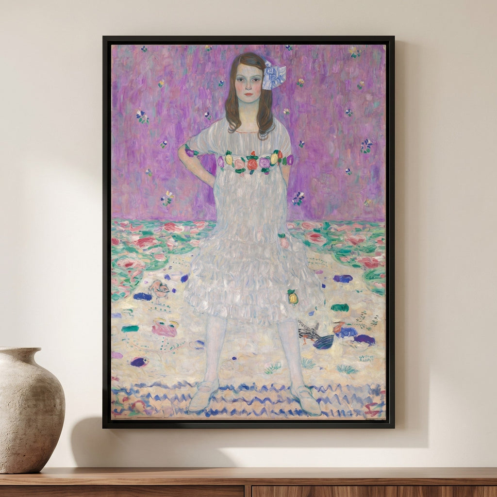 Gustav Klimt — Mäda Primavesi — framed canvas print, shown on a wall