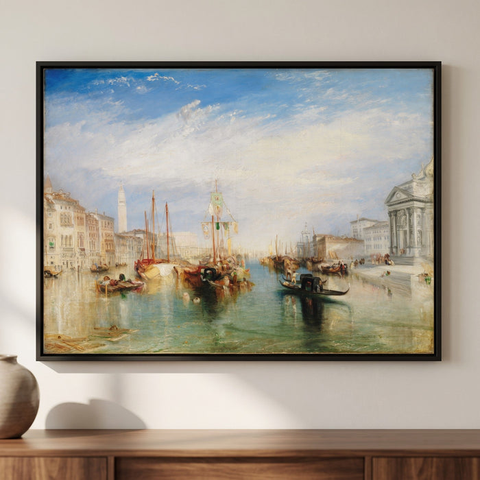 J. M. W. Turner — Venice, from the Porch of Madonna della Salute — framed canvas print, shown on a wall