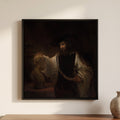 Rembrandt — Aristotle with a Bust of Homer — framed canvas print, shown on a wall