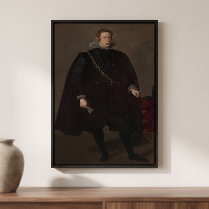 Diego Velázquez — Philip IV, King of Spain — framed canvas print, shown on a wall
