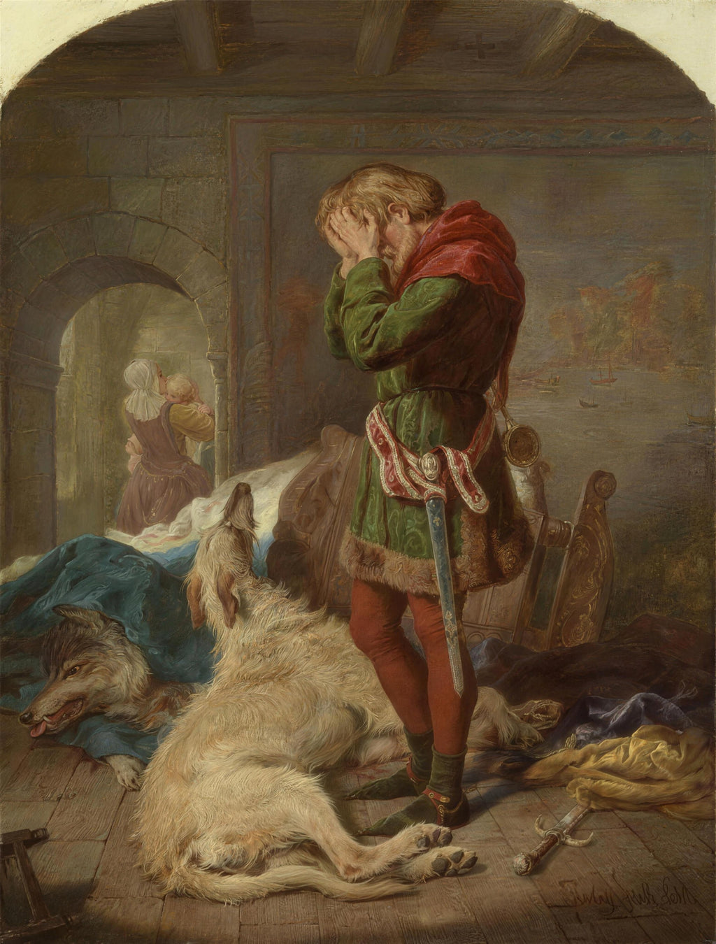 Gourlay Steell — Llywelyn and his Brave Hound, Gelert