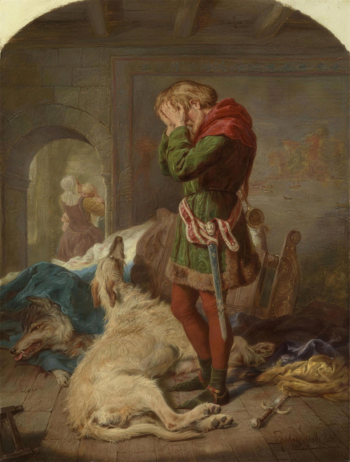 Gourlay Steell — Llywelyn and his Brave Hound, Gelert